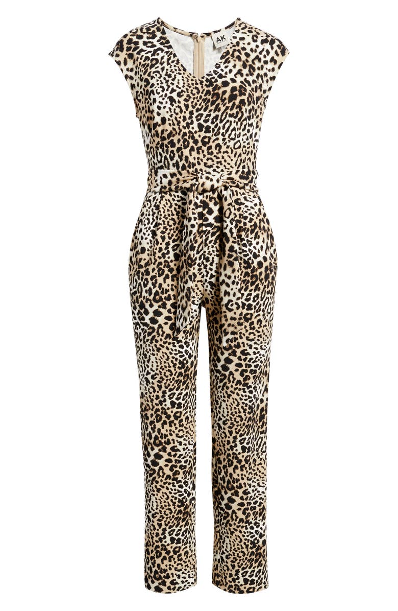 AK ANNE KLEIN Extended Shoulder Straight Leg Jumpsuit, Alternate, color, Anne Black Multi