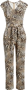 AK ANNE KLEIN Extended Shoulder Straight Leg Jumpsuit