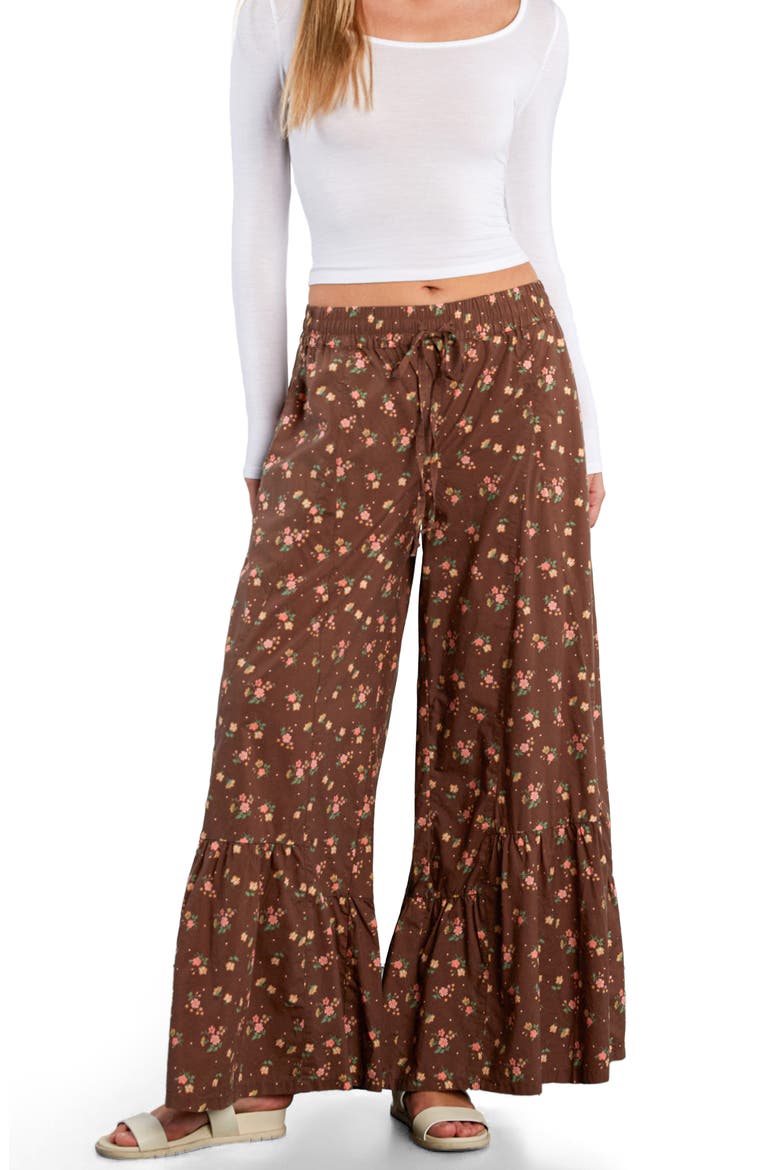 Drawstring Waist Tiered Pants, Alternate, color, VINTAGE FLORAL
