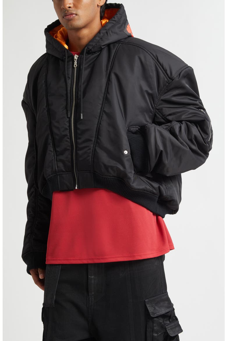 Patch Bomber Jacket, Alternate, color, BLACK