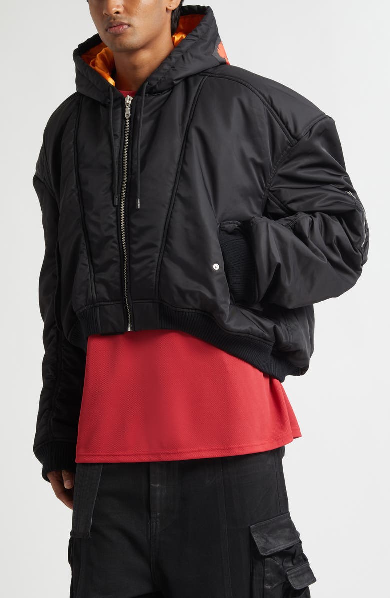 LU'U DAN Patch Bomber Jacket, Alternate, color, Black