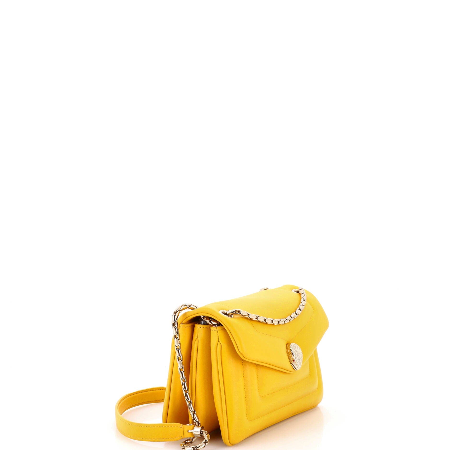 Serpenti Reverse Shoulder Bag Leather Small, Alternate, color, Yellow
