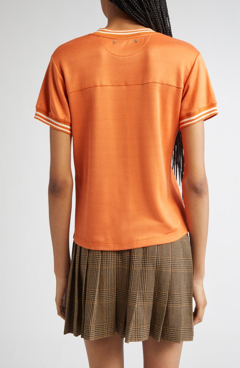 Golden Goose Journey Embroidered Slim Cut V-Neck T-Shirt, Alternate, color, Tangerine