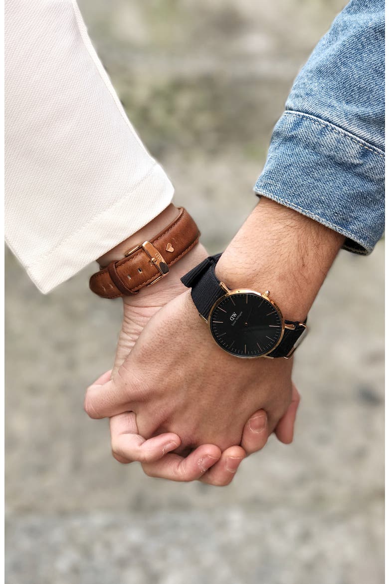 Classic Cornwall NATO Strap Watch, 40mm, Alternate, color, ROSE GOLD/ BLACK