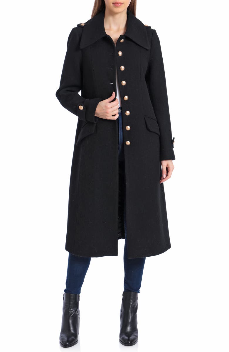 Avec Les Filles Wool Blend Fit & Flare Coat, Main, color,