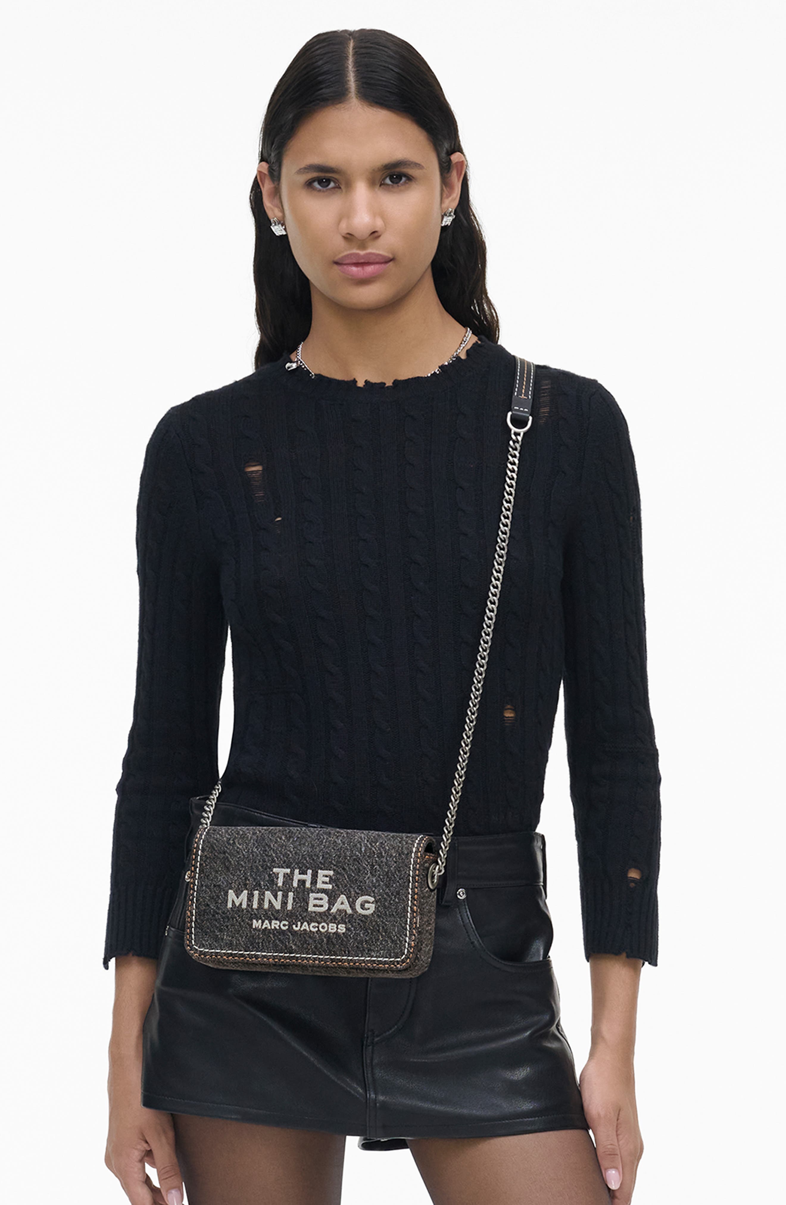Marc Jacobs The Mini Denim Crossbody Bag, Alternate, color, 