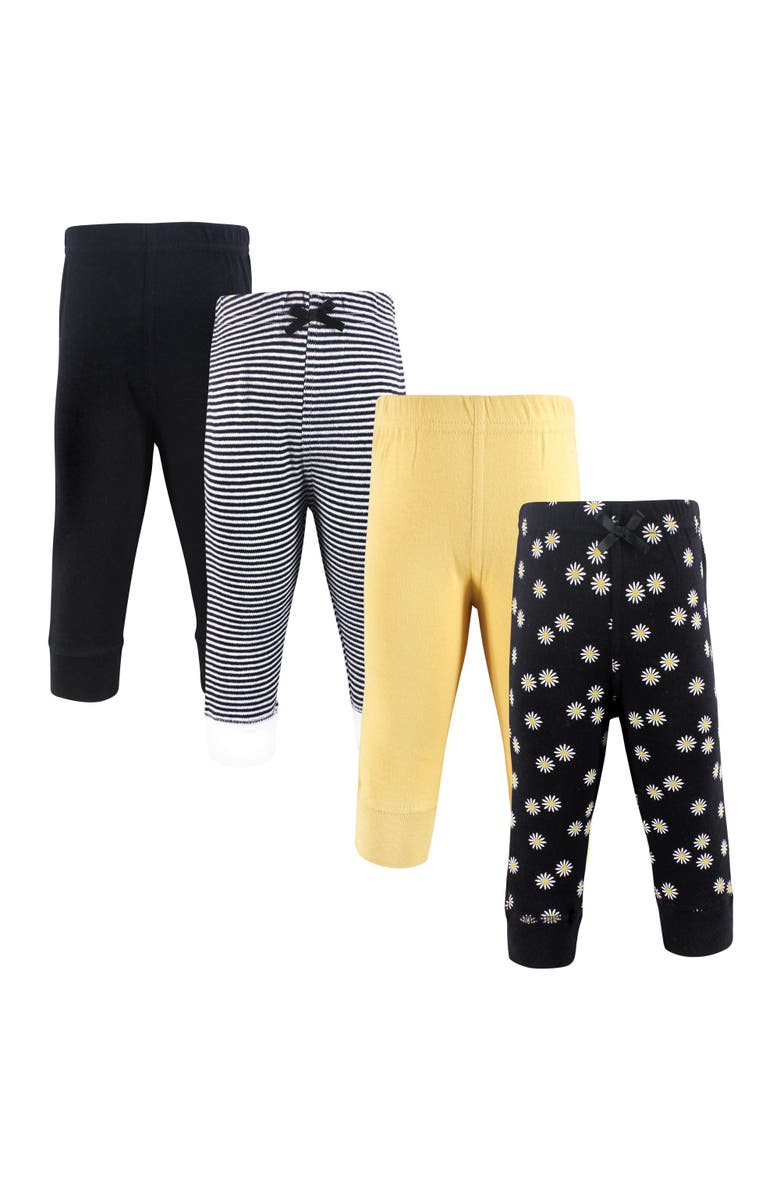 Hudson Baby 4Pk Everyday Pants Set, Main, color, Black Daisy