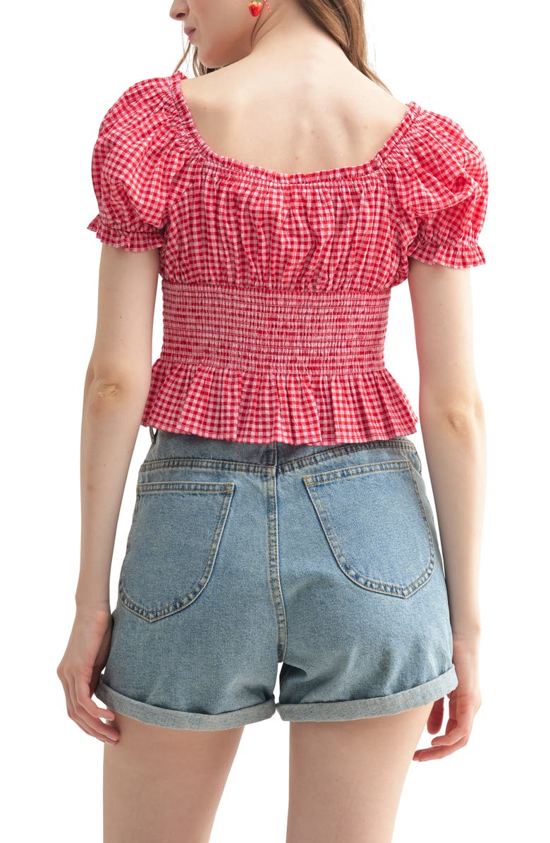 All in Favor Cotton Blend Gingham Top, Alternate, color,