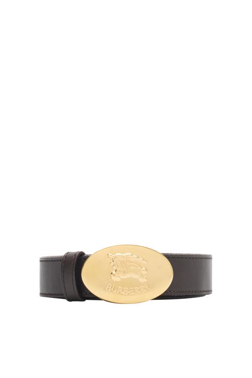 Burberry Reversible Check Knight Stamp Belt In Brown