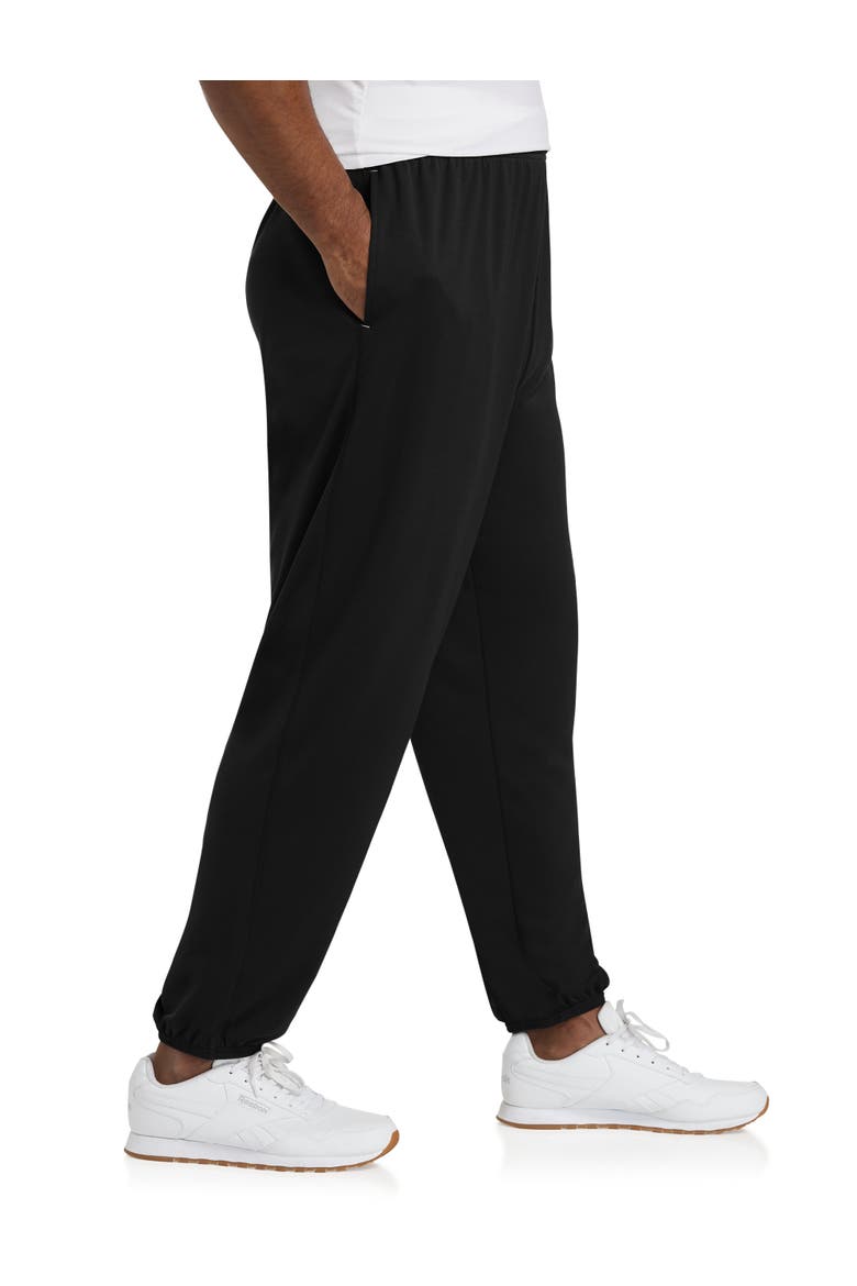 Performance Jersey Elastic-Hem Tech Pants, Alternate, color, BLACK