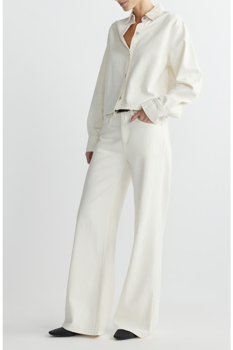 Montauk Aura Button-Up Denim Top, Alternate, color, EGGSHELL AURA