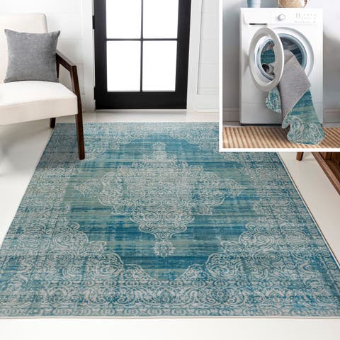 Regis Bohemian Medallion Machine-Washable Area Rug