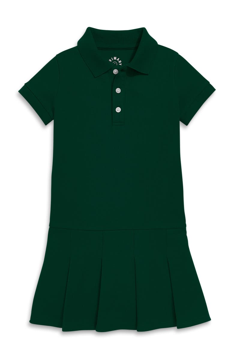 Primary Kids Short Sleeve Pique Polo Dress, Main, color, Ivy