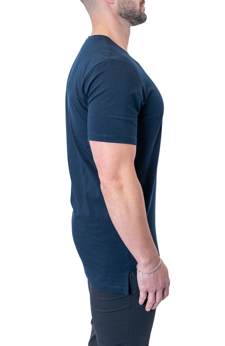 Maceoo Siganture Nayblue Logo Embroidered Stretch Cotton T-Shirt, Alternate, color, Blue