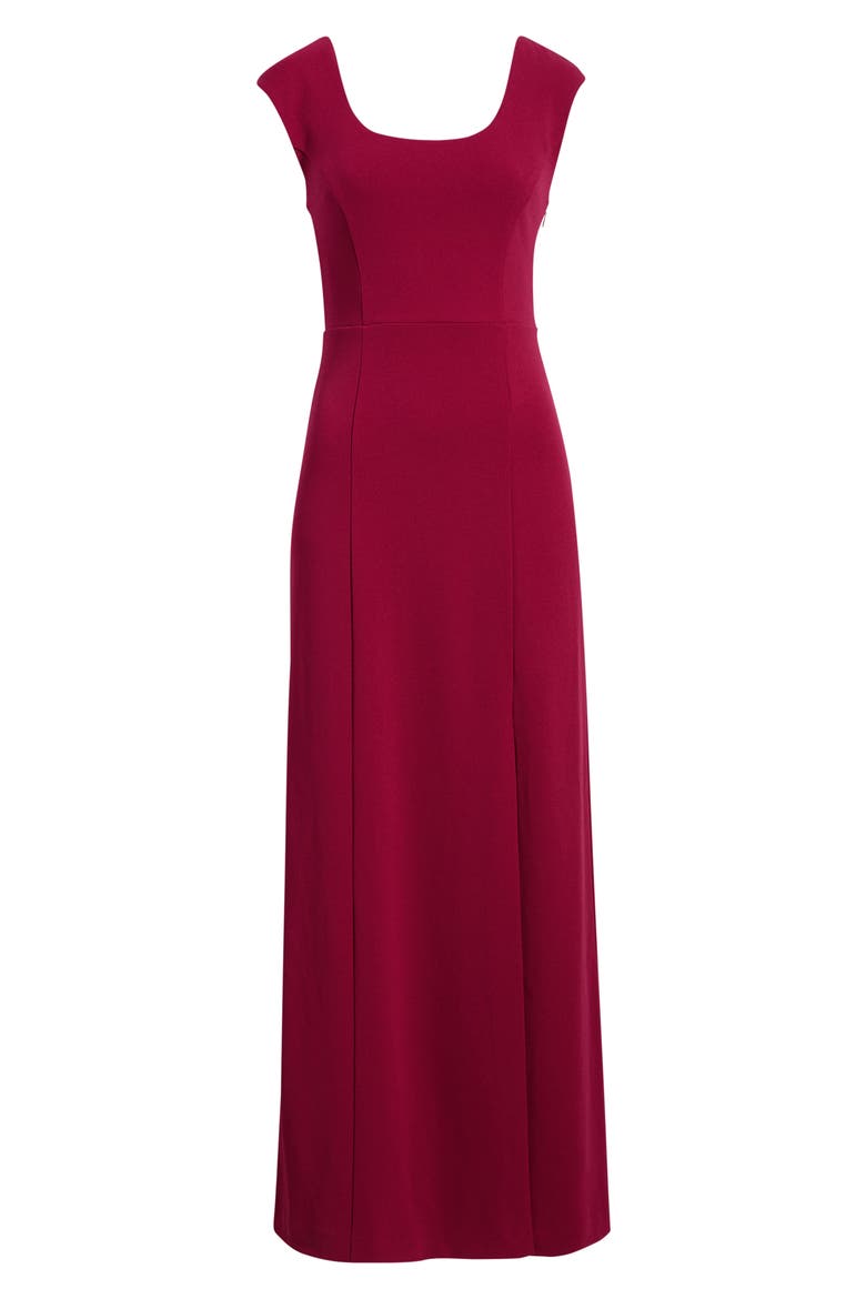 Scoop Neck Seamed Maxi Dress, Alternate, color, BURGUNDY BEET