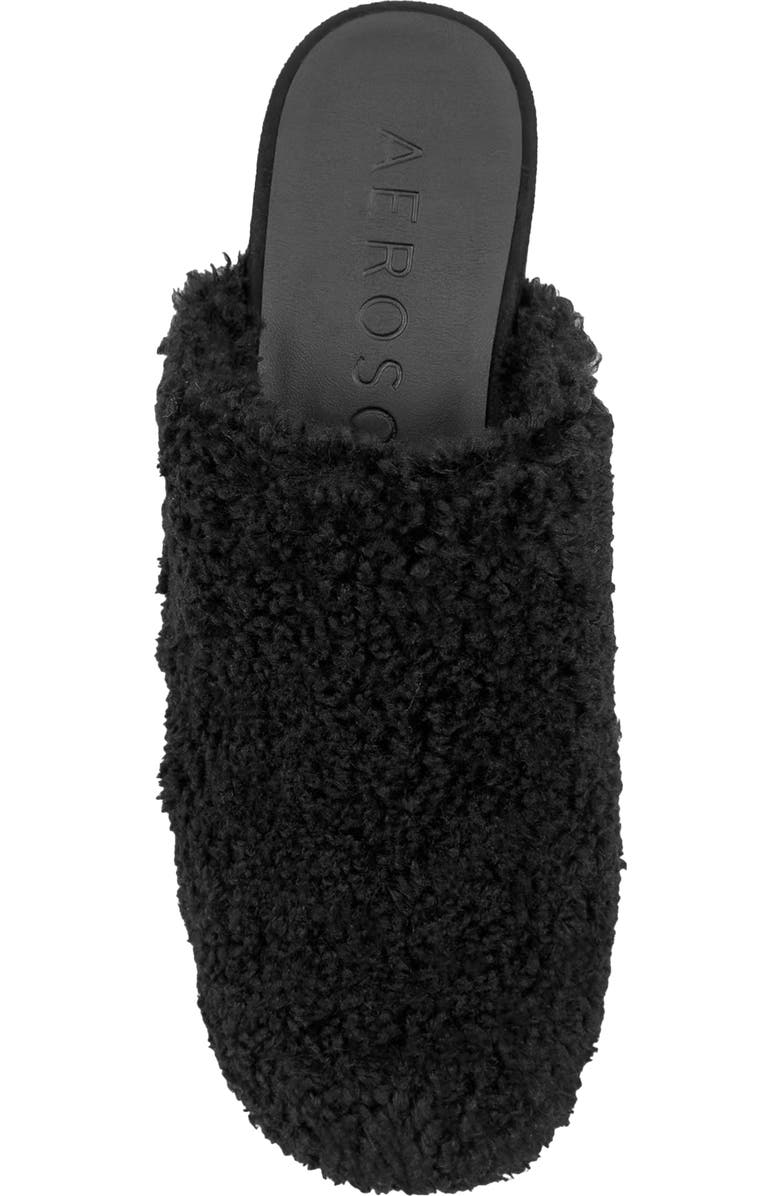 Aerosoles Chata Leather Mule, Alternate, color, Black Faux Shearling