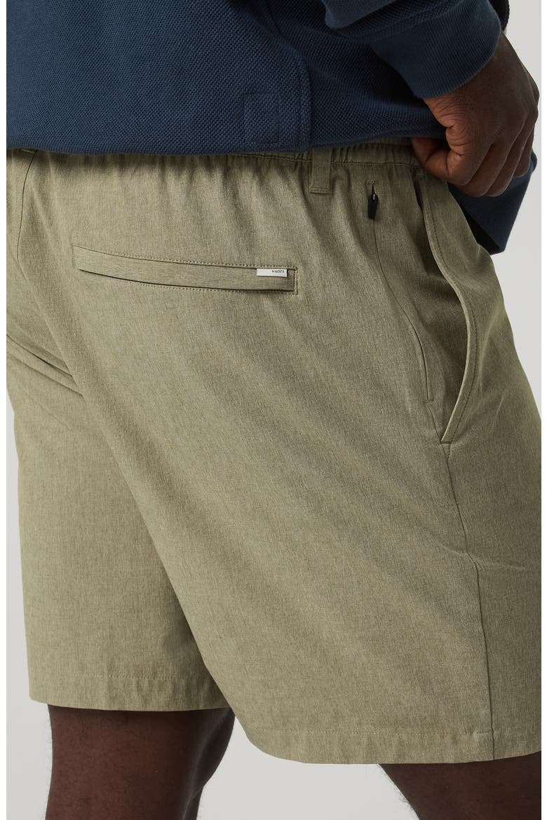 Aim Elastic Waist Woven Shorts, Alternate, color, ARTICHOKE LINEN TEXTURE