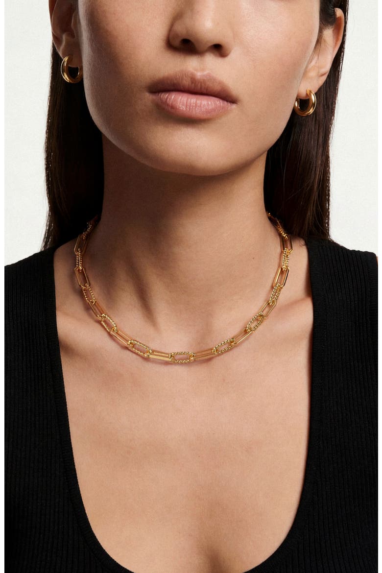 Mixed Link Chain Necklace, Alternate, color, GOLD