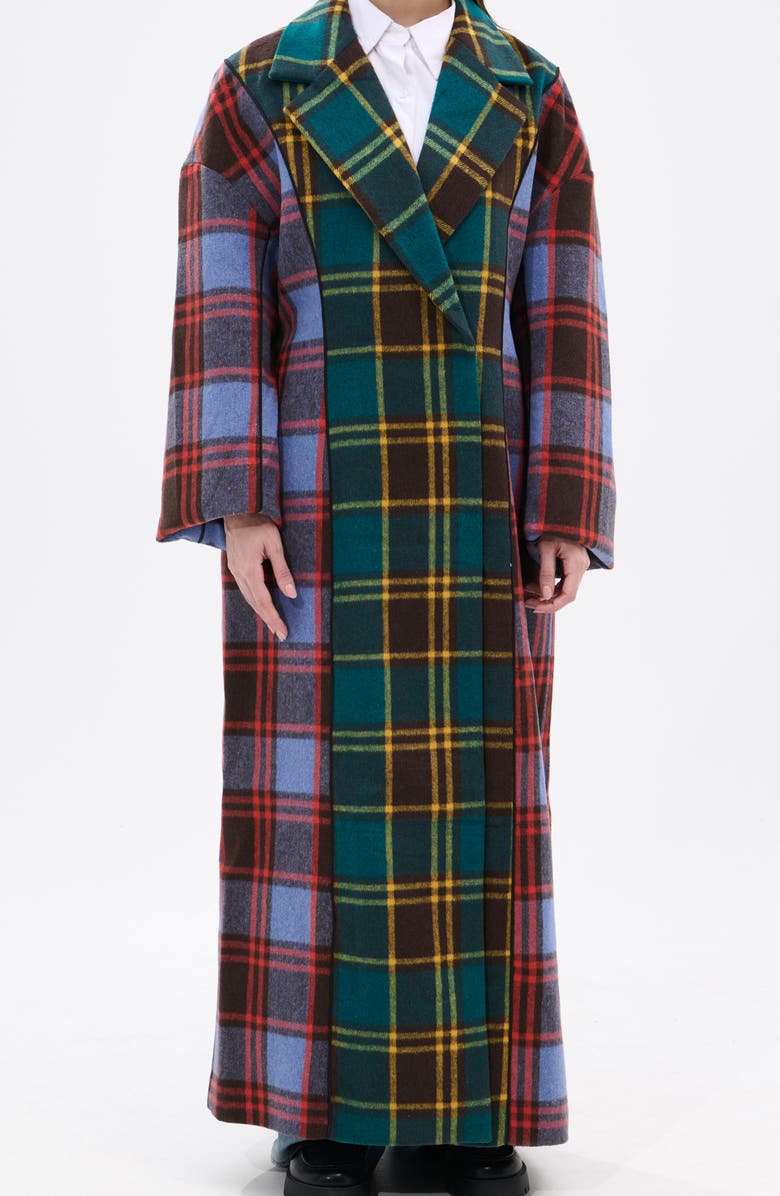 AZALEA WANG Oversize Plaid Trench, Main, color, 