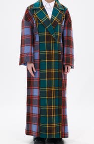 AZALEA WANG Oversize Plaid Trench