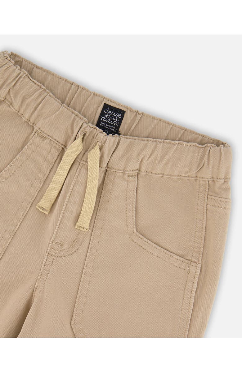 Deux par Deux Twill Jogger Pants with Patch Pockets, Alternate, color, Beige