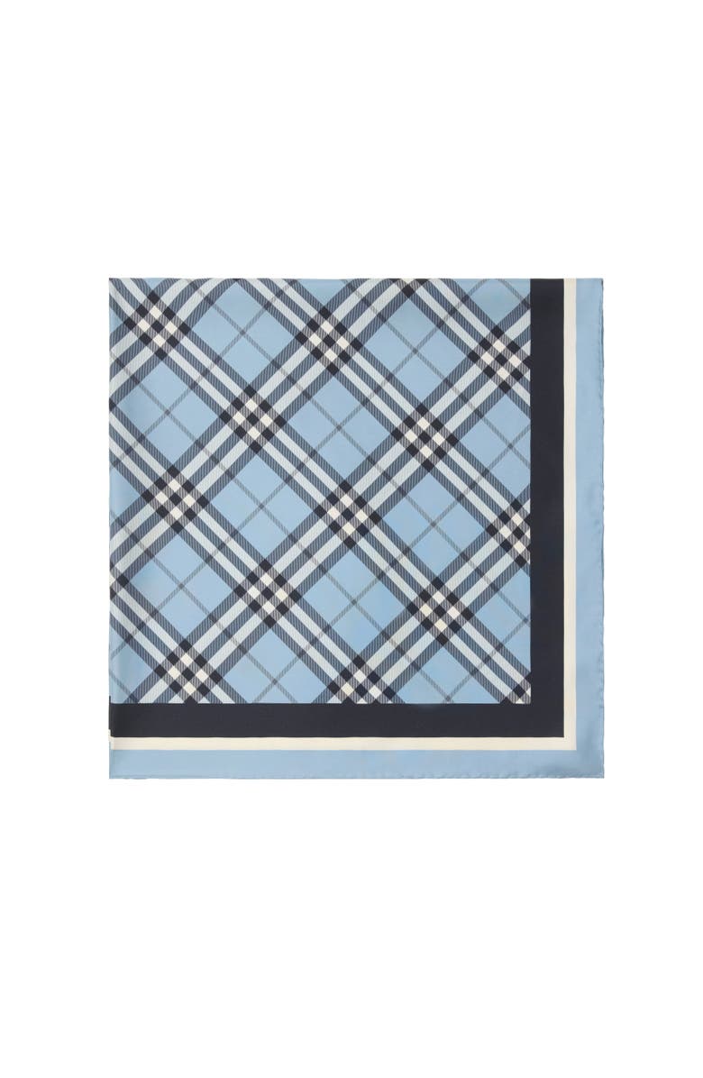 Burberry Check Silk Scarf, Alternate, color, Bank