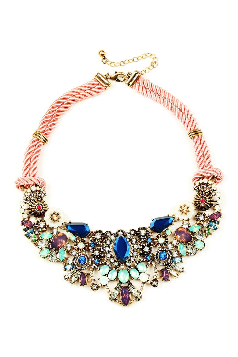 Juline Crystal Bib Necklace, Main, color, MULTI COLOR