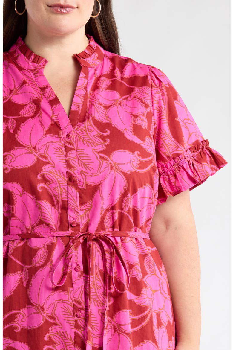 Craney Floral Alna Maxi Shirtdress, Alternate, color, BURG-PINK