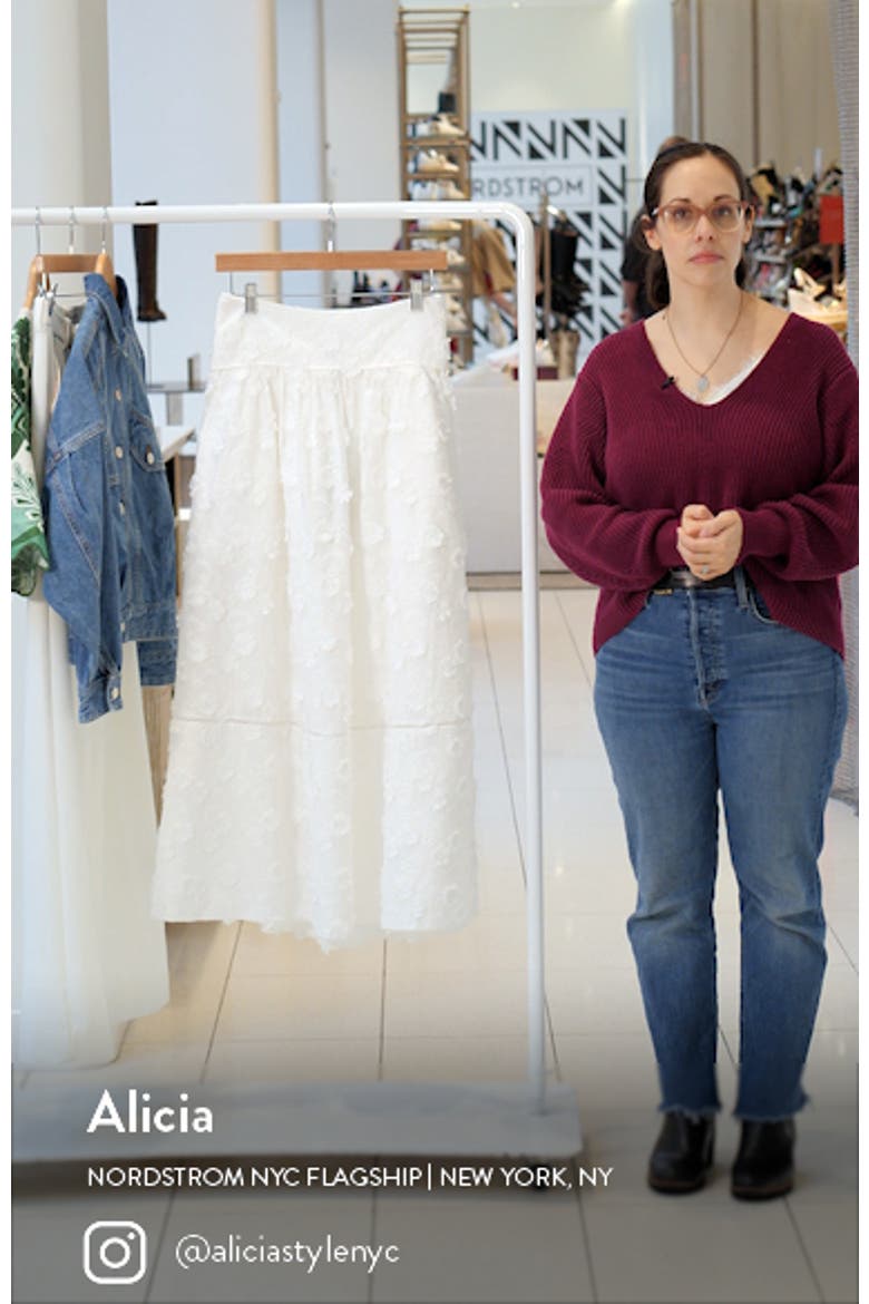 Off White 3D Flower Midi Skirt video