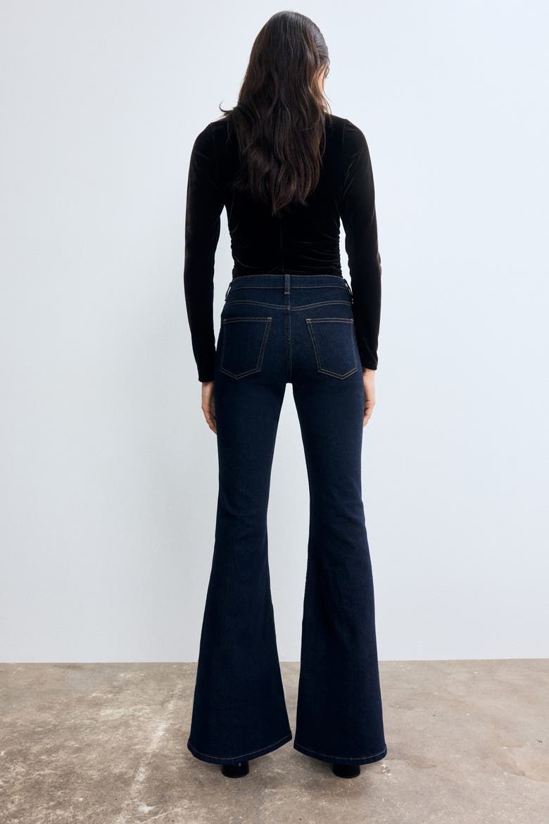 Flared High Jeans, Alternate, color, Dark denim blue