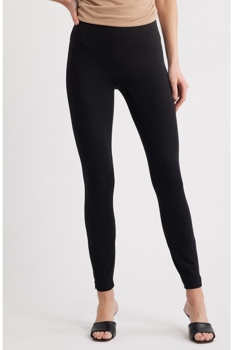 SPANXsupersmooth™ PerfectFit Ponte Zip Leggings, Main, color, CLASSIC BLACK