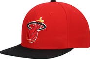 Mitchell & Ness Men's Mitchell & Ness Red/Black Miami Heat Hardwood Classics Team Two-Tone 2.0 Snapback Hat
