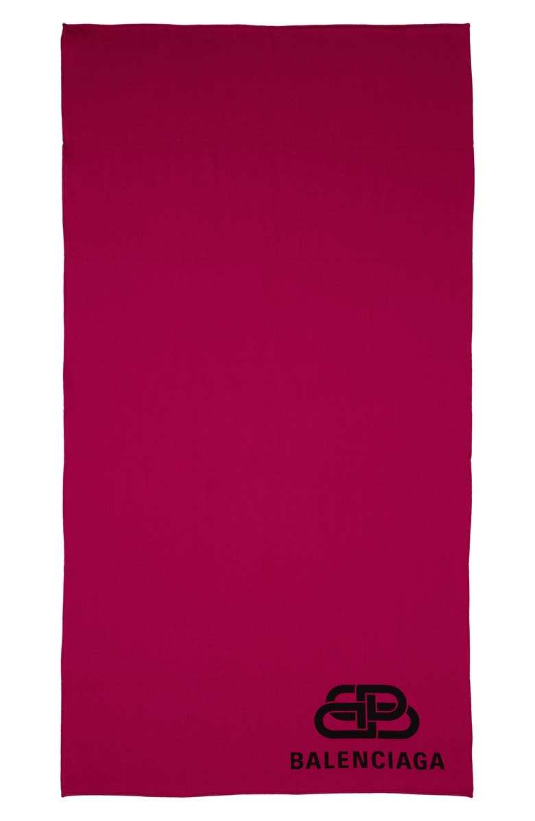 Balenciaga Logo Wool Blanket Scarf, Main, color, 