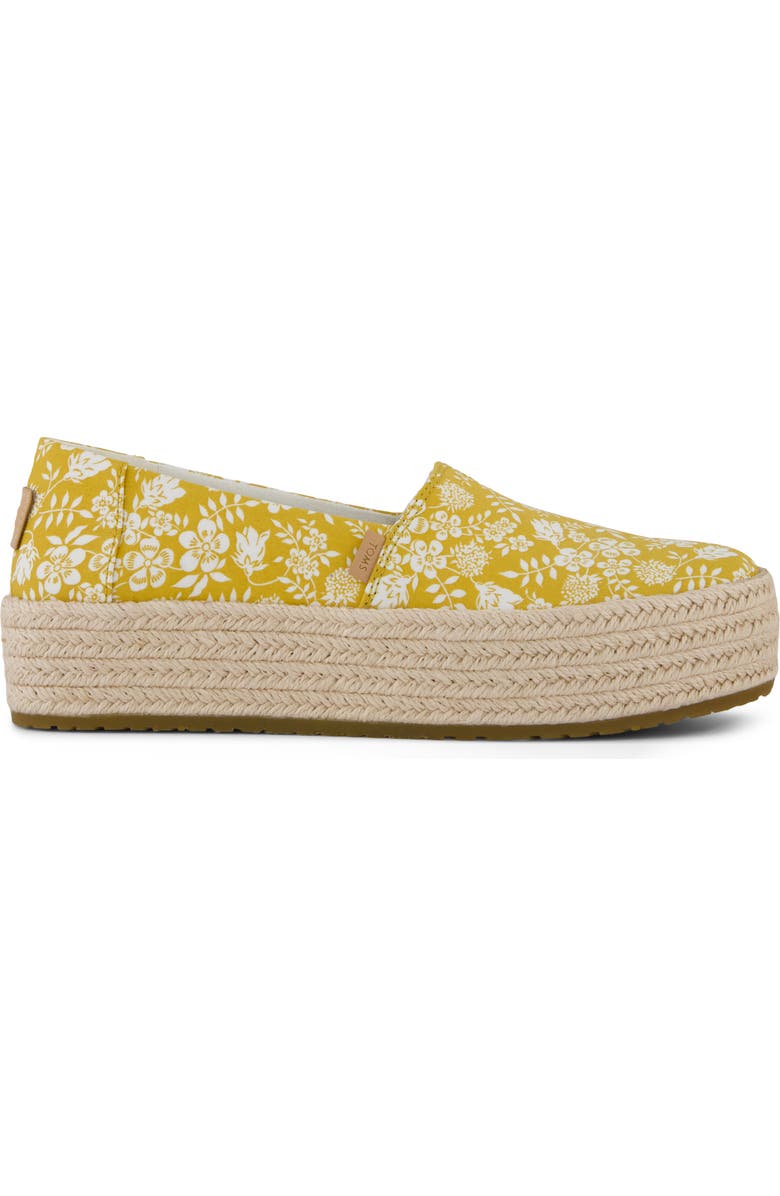 TOMS Calcia Slip-On Platform Espadrille, Alternate, color, Yellow