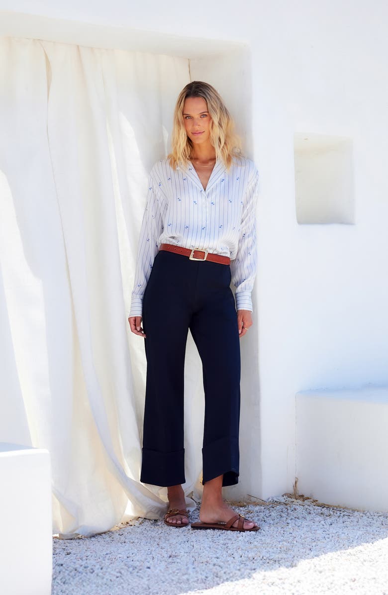 FIFTEEN TWENTY Lynette Print Shirt, Alternate, color, Cream/ Blue