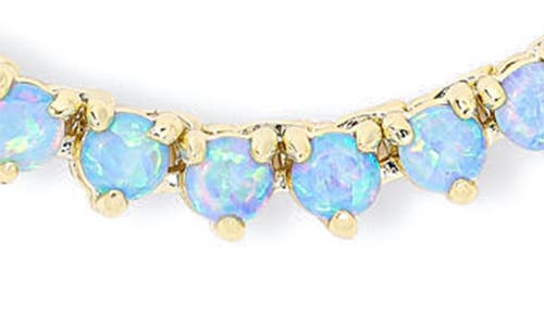 Melinda Maria Not Your Basic Lab-created Opal Tennis Necklace In Goldlue Opal