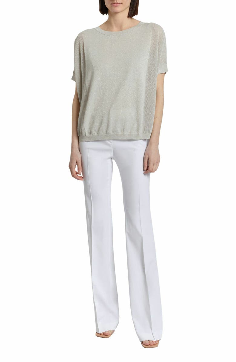 Santorelli Levi Short Sleeve Mesh Knit with Lurex, Alternate, color, Beige