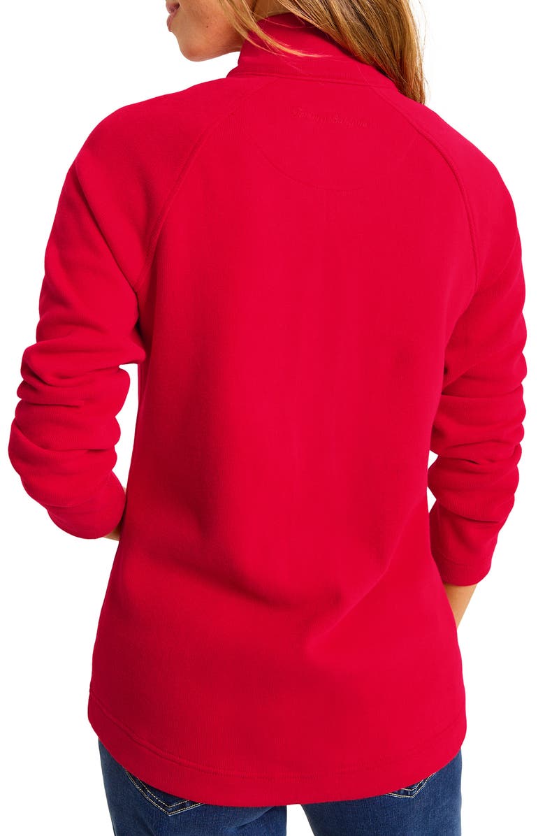 Tommy Bahama New Aruba Stretch Cotton Half Zip Pullover, Alternate, color, Tango Red