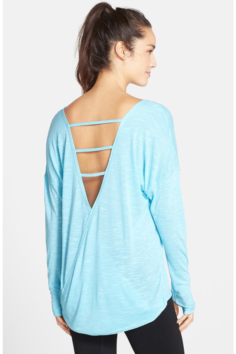 'Live Free' Long Sleeve Tee, Main, color, BLUE TOPAZ