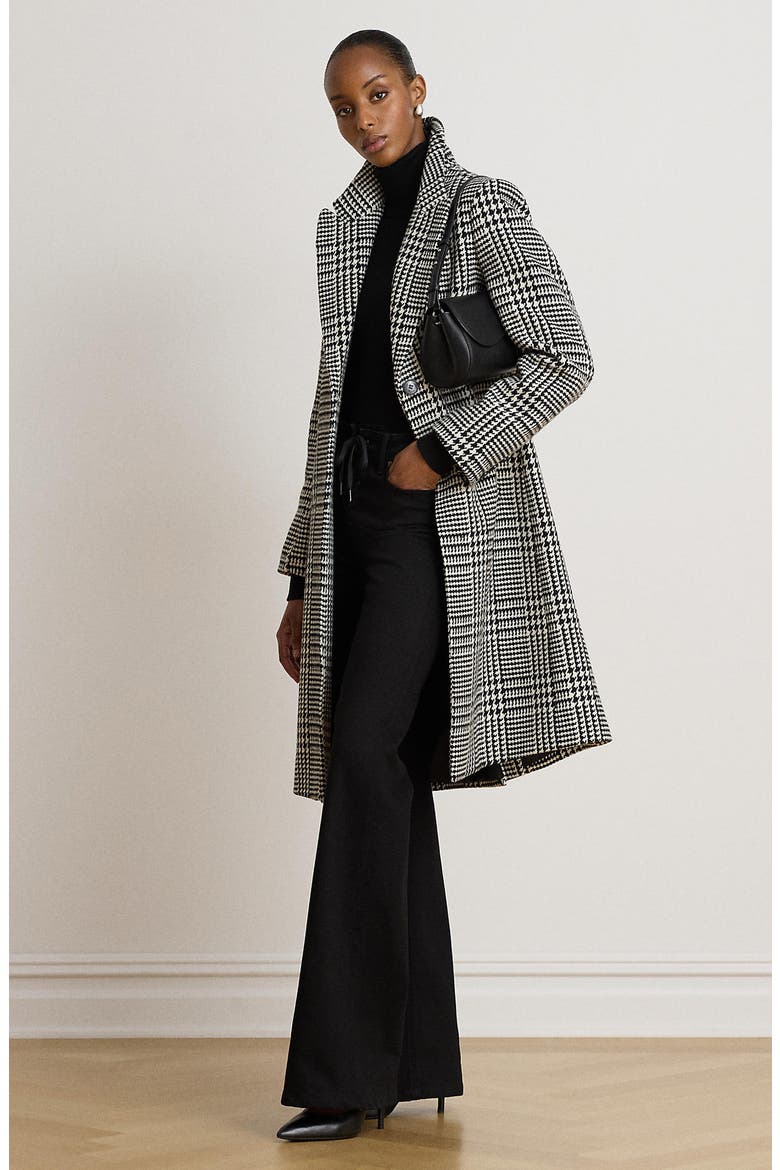 Glen Check Wool Blend Coat, Alternate, color, ENLARGED GLEN CHECK