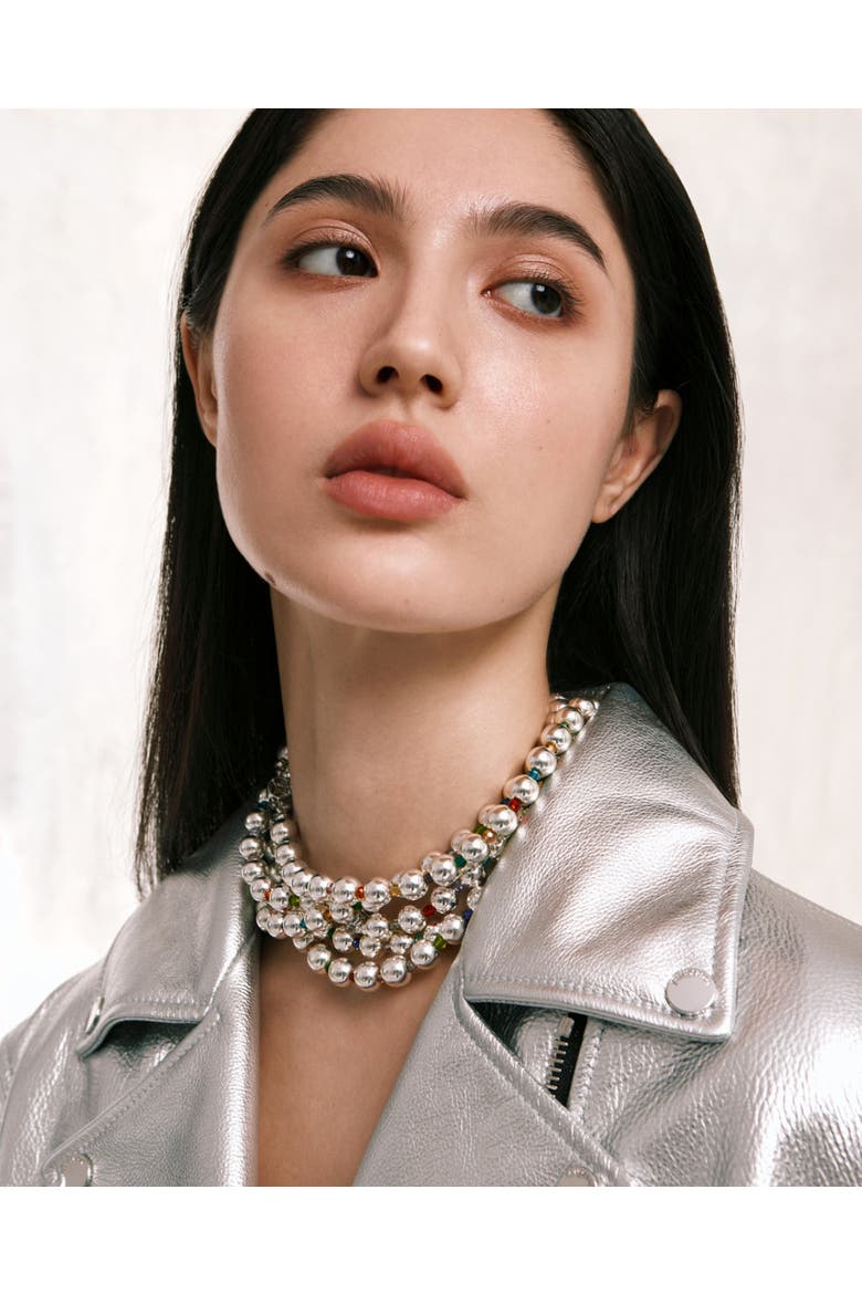 Ilka Necklace Stack, Alternate, color, Silver Sweetness