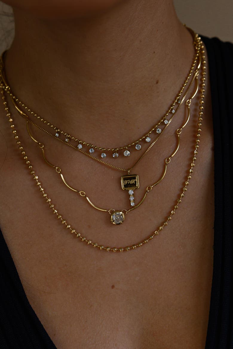 Diamond Rain Necklace, Alternate, color, Gold