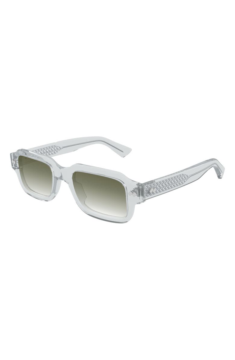 Bottega Veneta 51mm Rectangular Sunglasses, Alternate, color, Grey