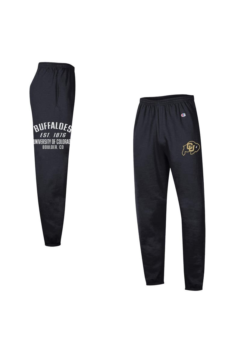 Men's Champion  Black Colorado Buffaloes Powerblend Banded Fleece Sweatpants, Main, color, Black