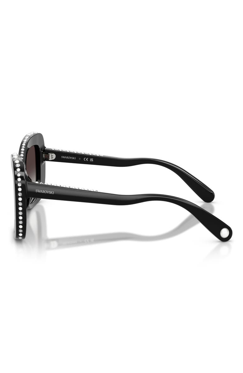 Swarovski 51mm Butterfly Sunglasses, Alternate, color, Black / Gradient Grey
