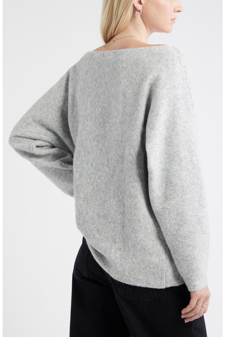 Lofty Boat Neck Oversize Sweater, Alternate, color, GREY HEATHER