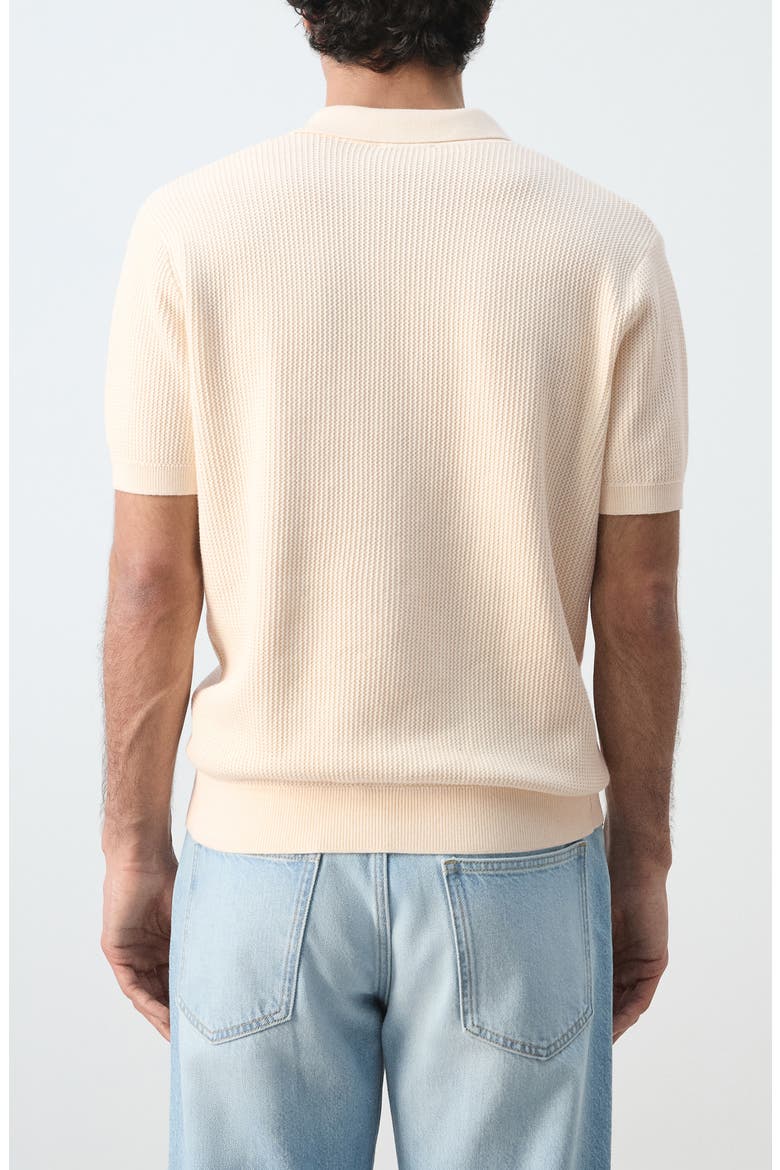 Cotton Piqué Button-Up Shirt, Alternate, color, OFF WHITE