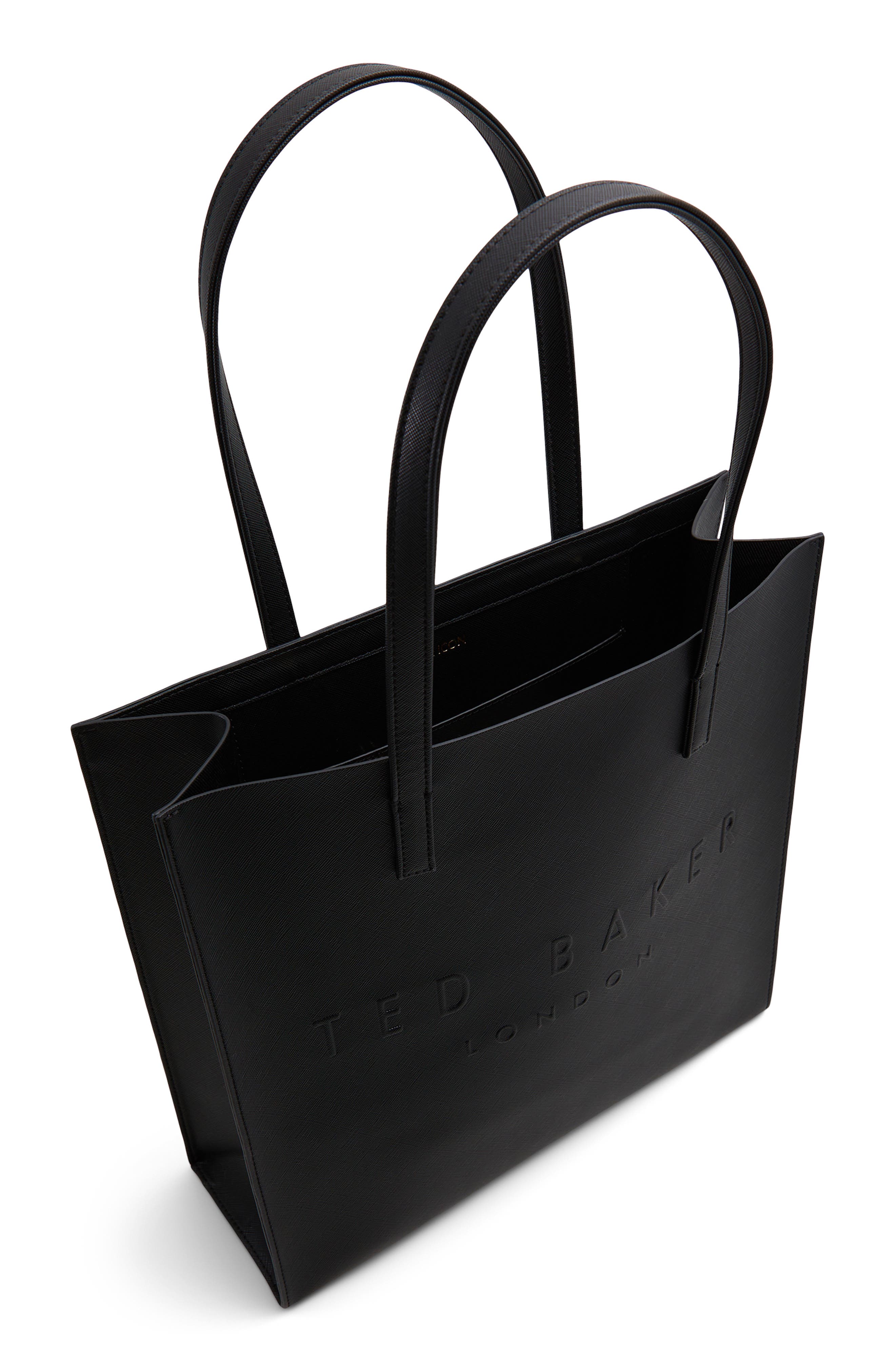 Ted Baker London Soocon Faux Leather Tote, Alternate, color, Black