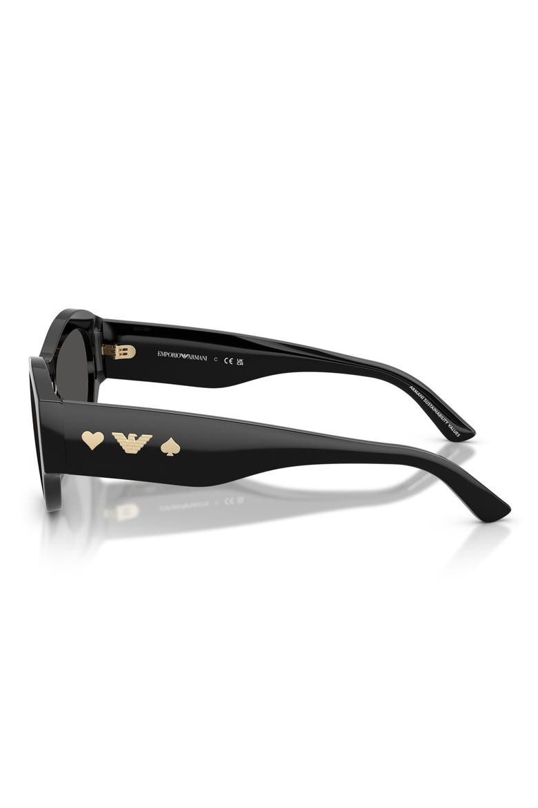 136mm Irregular Sunglasses, Alternate, color, SHINY BLACK / DARK GREY