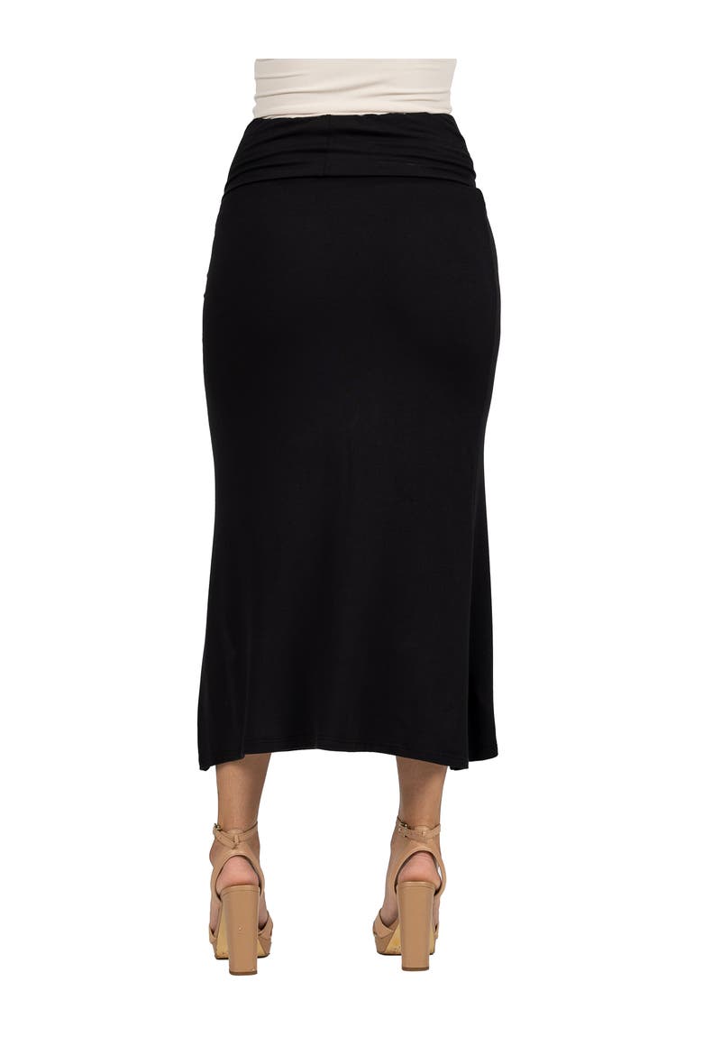 Petite Comfortable Foldover Maxi Skirt, Alternate, color, Black
